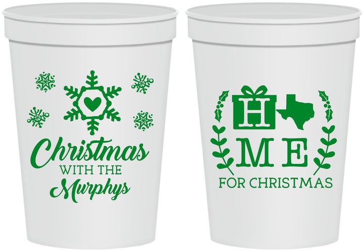 Personalized Christmas 16 oz Stadium Cups - Texas | 280075