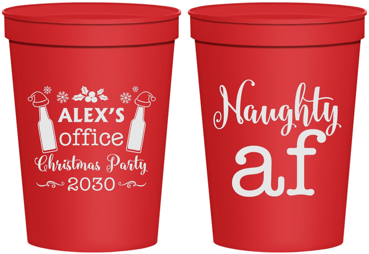 Personalized Christmas 16 oz Stadium Cups - Naughty Af | 280084