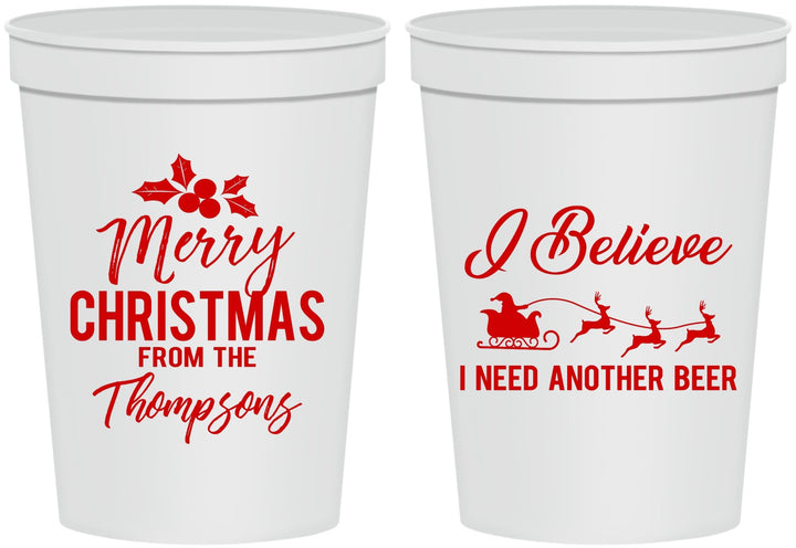 Personalized Christmas 16 oz Stadium Cups - Santa Claus | 280086