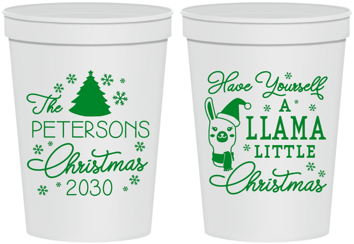 Personalized Christmas 16 oz Stadium Cups - Llama | 280095