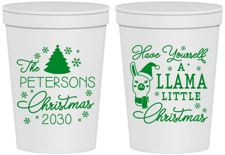 Personalized Christmas 16 oz Stadium Cups - Llama | 280095