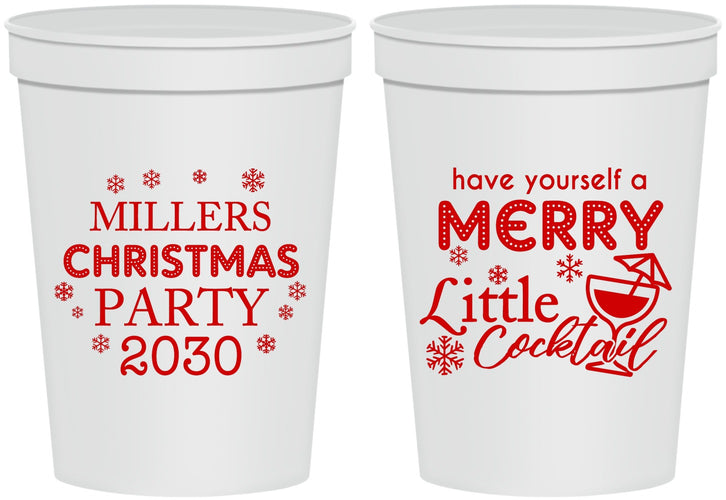 Personalized Christmas 16 oz Stadium Cups - Cocktail | 280098