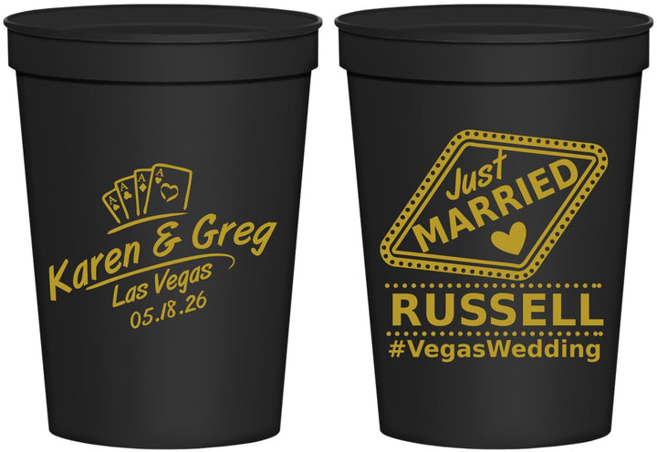 Personalized Wedding 16 oz Stadium Cups - Las Vegas | 285