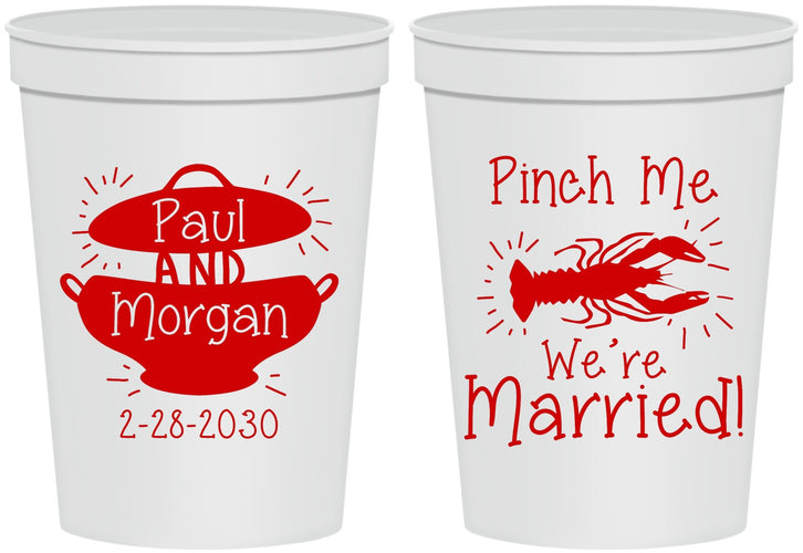 Personalized Wedding 16 oz Stadium Cups - Crawfish Boil | 288
