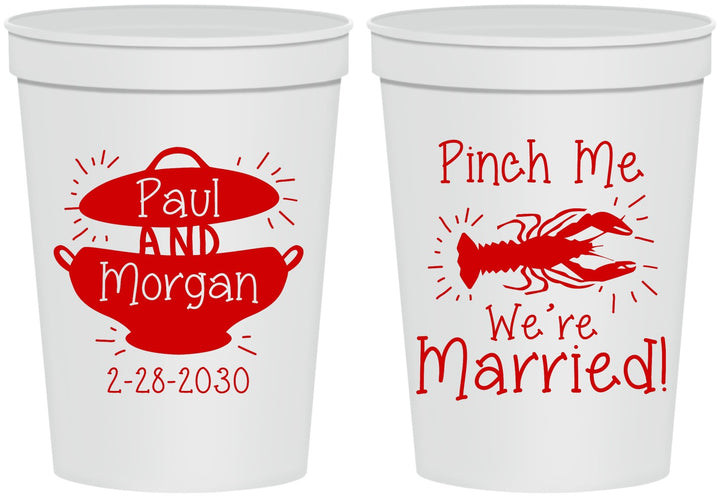 Personalized Wedding 16 oz Stadium Cups - Crawfish Boil | 288