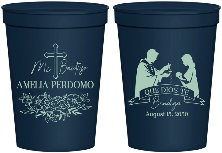 Personalized Baptism 16 oz Stadium Cups - Mi Bautizo | 290001