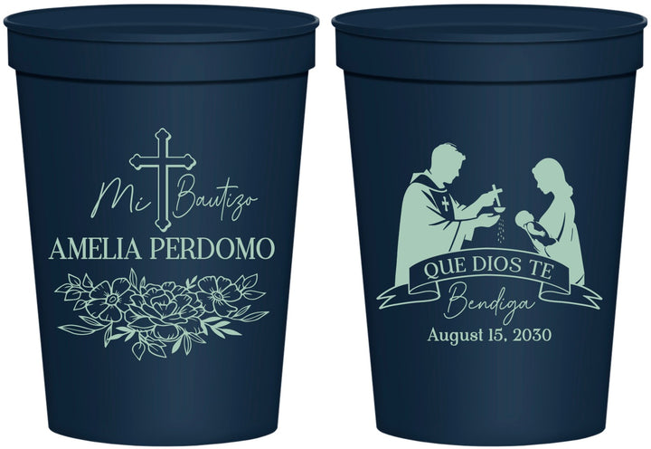Personalized Baptism 16 oz Stadium Cups - Mi Bautizo | 290001