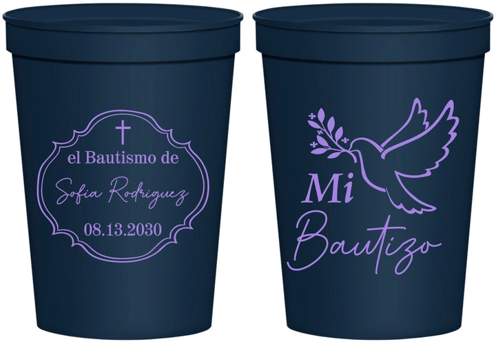 Personalized Baptism 16 oz Stadium Cups - Mi Bautizo | 290002