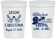 Personalized Wedding 16 oz Stadium Cups - Sandy Feet Salty Kisses | 291
