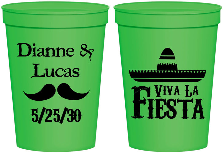 Personalized Wedding 16 oz Stadium Cups - Viva La Fiesta | 299