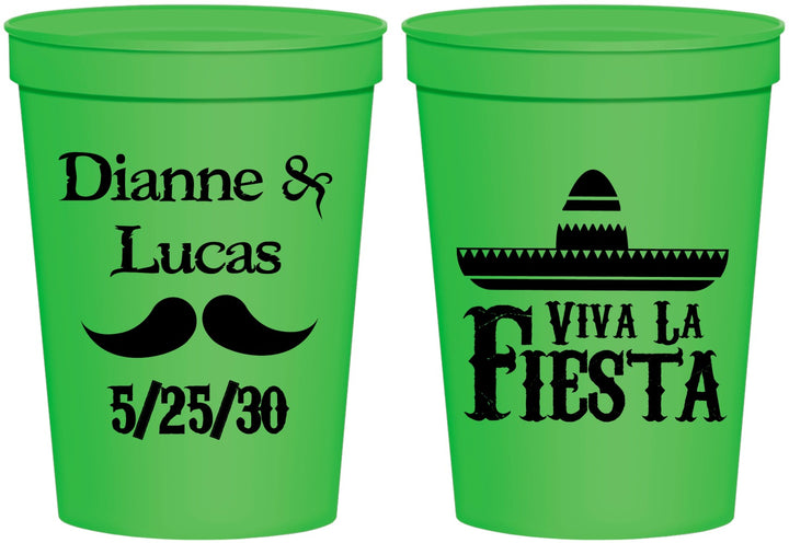 Personalized Wedding 16 oz Stadium Cups - Viva La Fiesta | 299