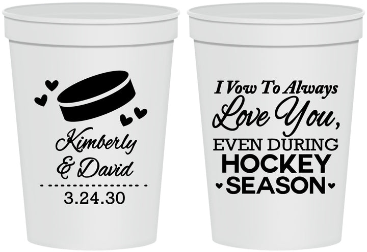 Personalized Wedding 16 oz Stadium Cups - Hockey | 300