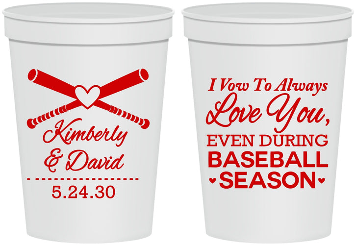 Personalized Wedding 16 oz Stadium Cups - Baseball | 301