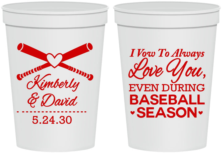 Personalized Wedding 16 oz Stadium Cups - Baseball | 301