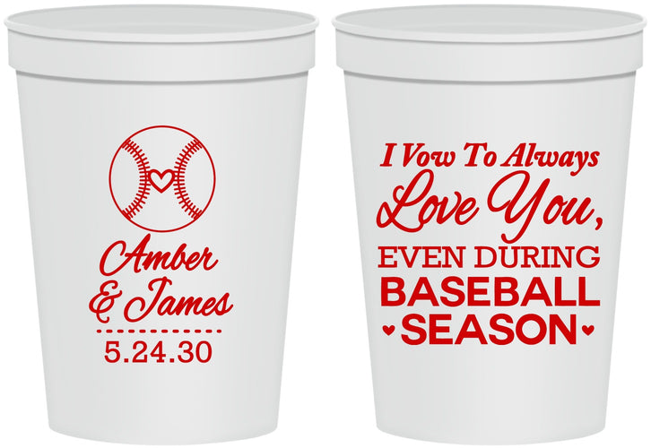 Personalized Wedding 16 oz Stadium Cups - Baseball | 303