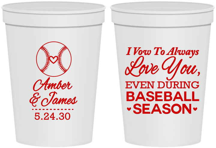 Personalized Wedding 16 oz Stadium Cups - Baseball | 303