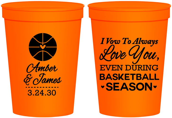 Personalized Wedding 16 oz Stadium Cups - Basketball | 304