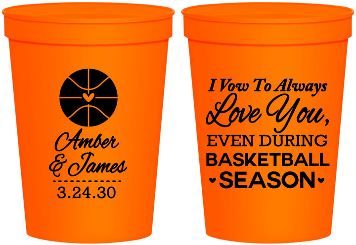 Personalized Wedding 16 oz Stadium Cups - Basketball | 304