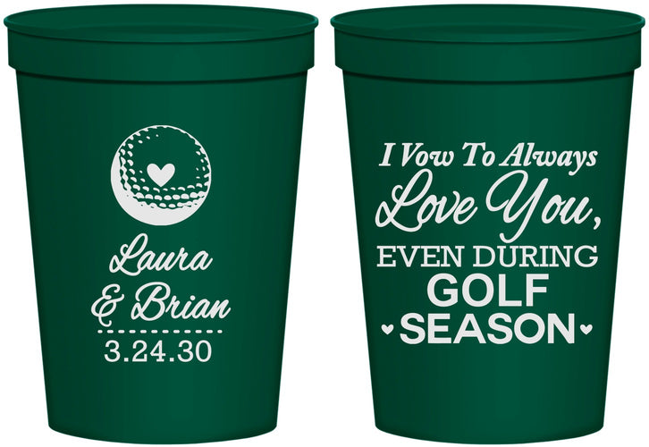 Personalized Wedding 16 oz Stadium Cups - Golf | 305