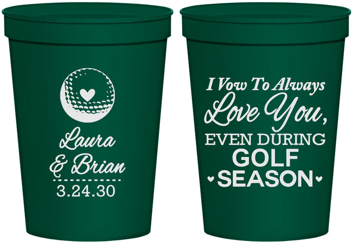Personalized Wedding 16 oz Stadium Cups - Golf | 305