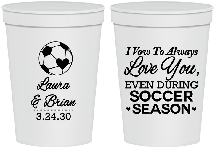 Personalized Wedding 16 oz Stadium Cups - Soccer | 307