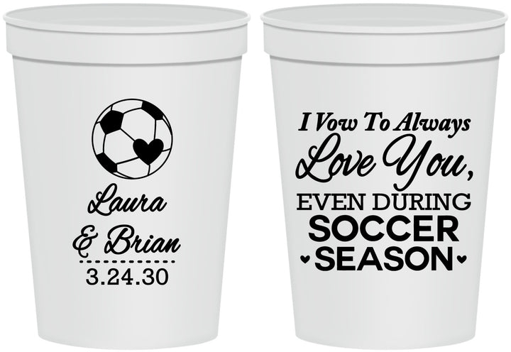 Personalized Wedding 16 oz Stadium Cups - Soccer | 307