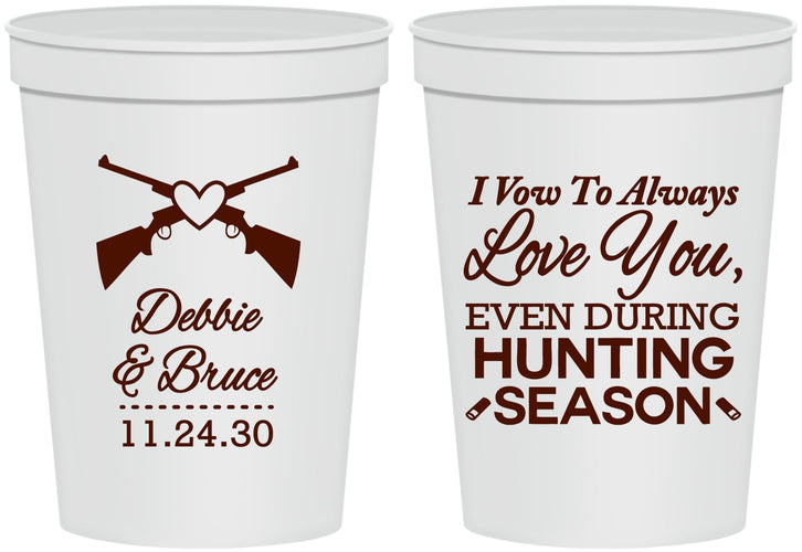 Personalized Wedding 16 oz Stadium Cups - Hunting | 308