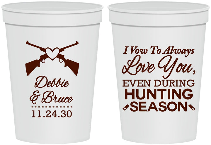 Personalized Wedding 16 oz Stadium Cups - Hunting | 308