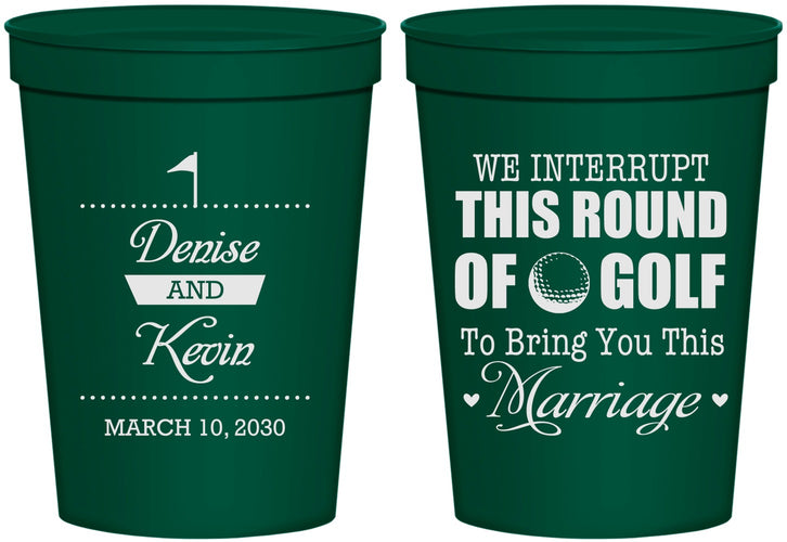 Personalized Wedding 16 oz Stadium Cups - We Interrupt Golf | 309