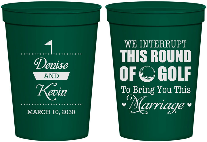Personalized Wedding 16 oz Stadium Cups - We Interrupt Golf | 309