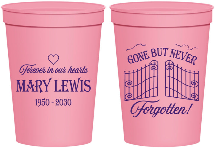 Personalized Memorial 16 oz Stadium Cups - Gone But Never Forgotten | 310001