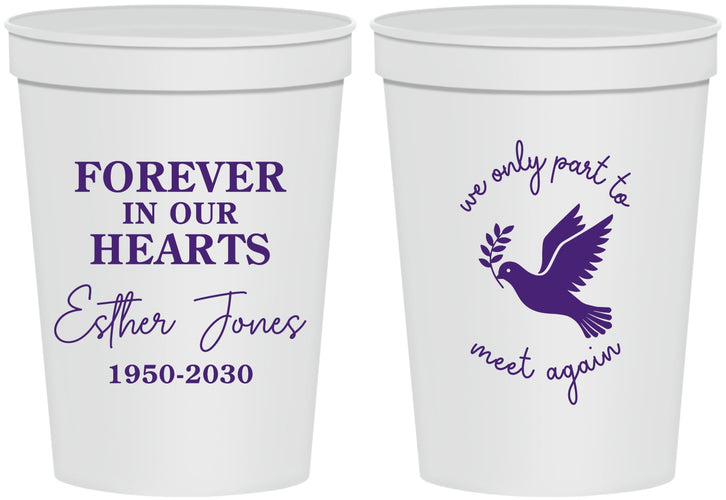 Personalized Memorial 16 oz Stadium Cups - Forever In Our Hearts | 310003
