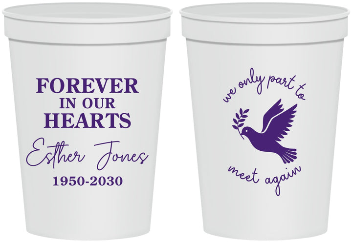 Personalized Memorial 16 oz Stadium Cups - Forever In Our Hearts | 310003