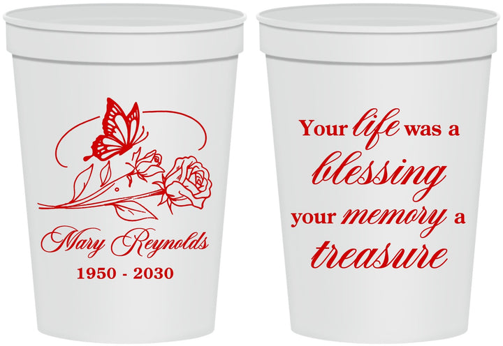 Personalized Memorial 16 oz Stadium Cups - Life Blessing Memory | 310005
