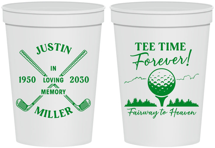 Personalized Memorial 16 oz Stadium Cups - Fairway To Heavens | 310007