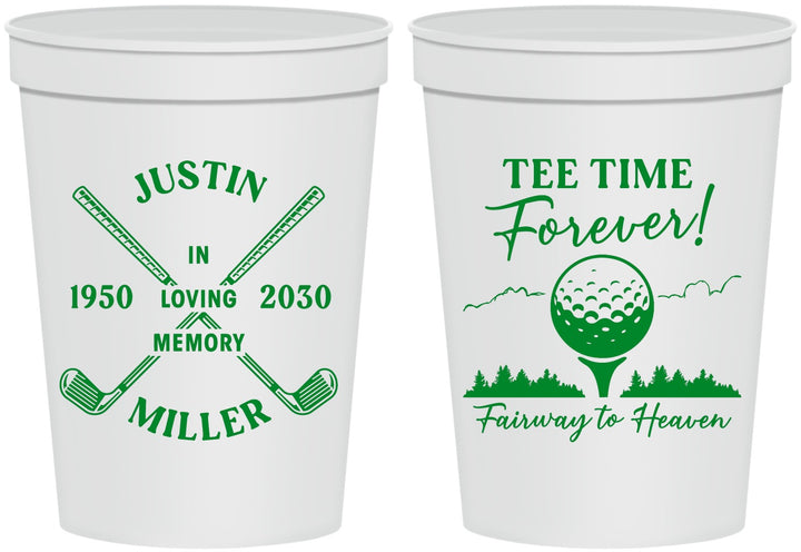 Personalized Memorial 16 oz Stadium Cups - Fairway To Heavens | 310007