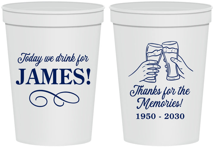 Personalized Memorial 16 oz Stadium Cups - Thanks For The Memories | 310011
