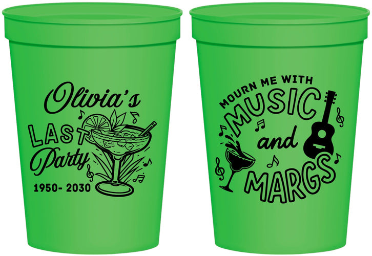 Personalized Memorial 16 oz Stadium Cups - Mourn Me With Music | 310012
