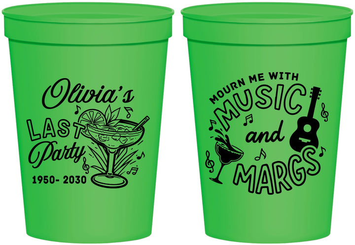 Personalized Memorial 16 oz Stadium Cups - Mourn Me With Music | 310012