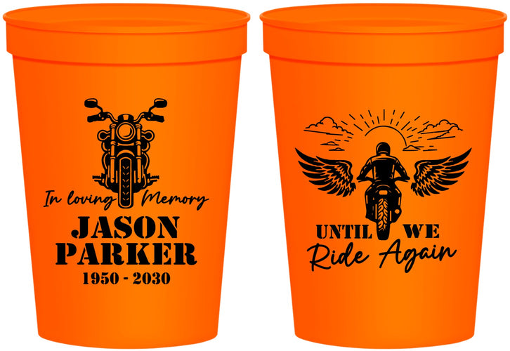 Personalized Memorial 16 oz Stadium Cups - Until We Ride Again | 310016