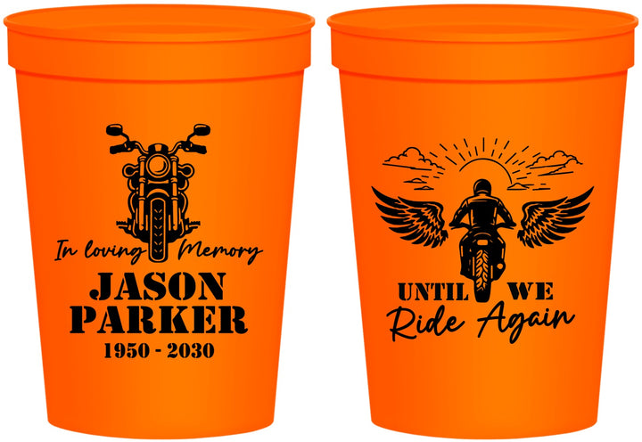 Personalized Memorial 16 oz Stadium Cups - Until We Ride Again | 310016