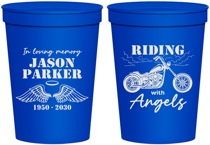 Personalized Memorial 16 oz Stadium Cups - Riding With Angels | 310018
