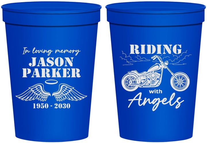 Personalized Memorial 16 oz Stadium Cups - Riding With Angels | 310018