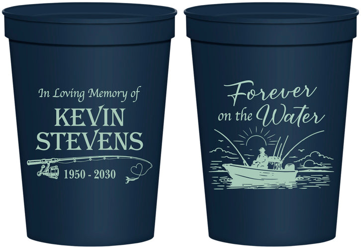 Personalized Memorial 16 oz Stadium Cups - Forever On The Water | 310019