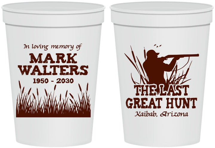 Personalized Memorial 16 oz Stadium Cups - The Last Great Hunt | 310020