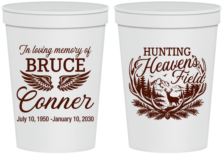 Personalized Memorial 16 oz Stadium Cups - Hunting Heavens Field | 310021