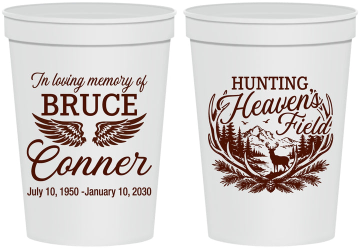Personalized Memorial 16 oz Stadium Cups - Hunting Heavens Field | 310021