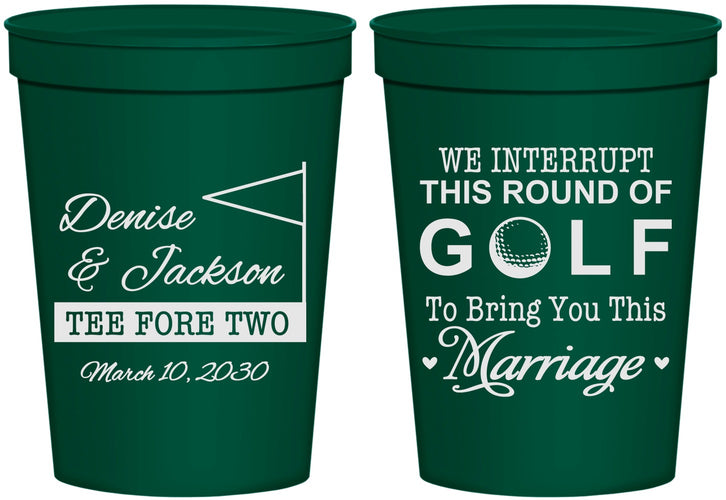 Personalized Wedding 16 oz Stadium Cups - We Interrupt Golf | 315