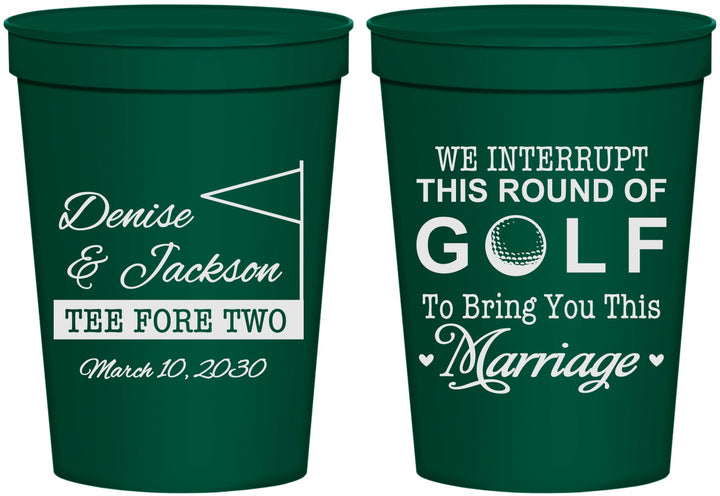 Personalized Wedding 16 oz Stadium Cups - We Interrupt Golf | 315