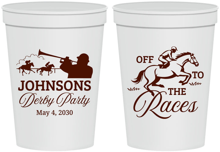 Personalized Derby Day 16 oz Stadium Cups - Off To The Races | 320002